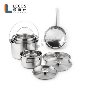 304 Stainless Steel Cooking Food Thailand Set Curry Pot With Handle Camping Cookware Cooking Pot