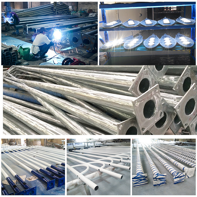 Economic outdoor cast iron galvanized lights lamp post parts 5m 7m 8m 9m price lamp post solar street light pole