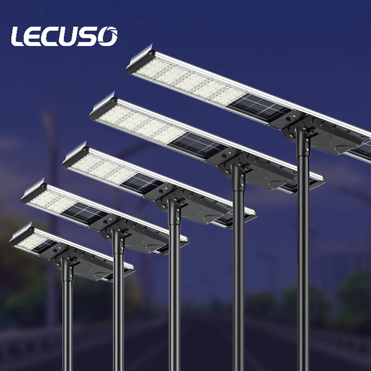 LECUSO new best quality outdoor waterproof 30w 60w 80w 100w 120w 150w integrated all in one led solar street light