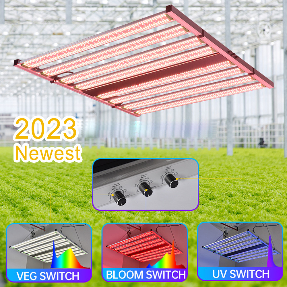 320W 720W 1000W 1200W Dimmable Led Grow Light Red IR 730nm UV 395nm Greenhouse Light foldable with 0-10v Folding Grow light Rack