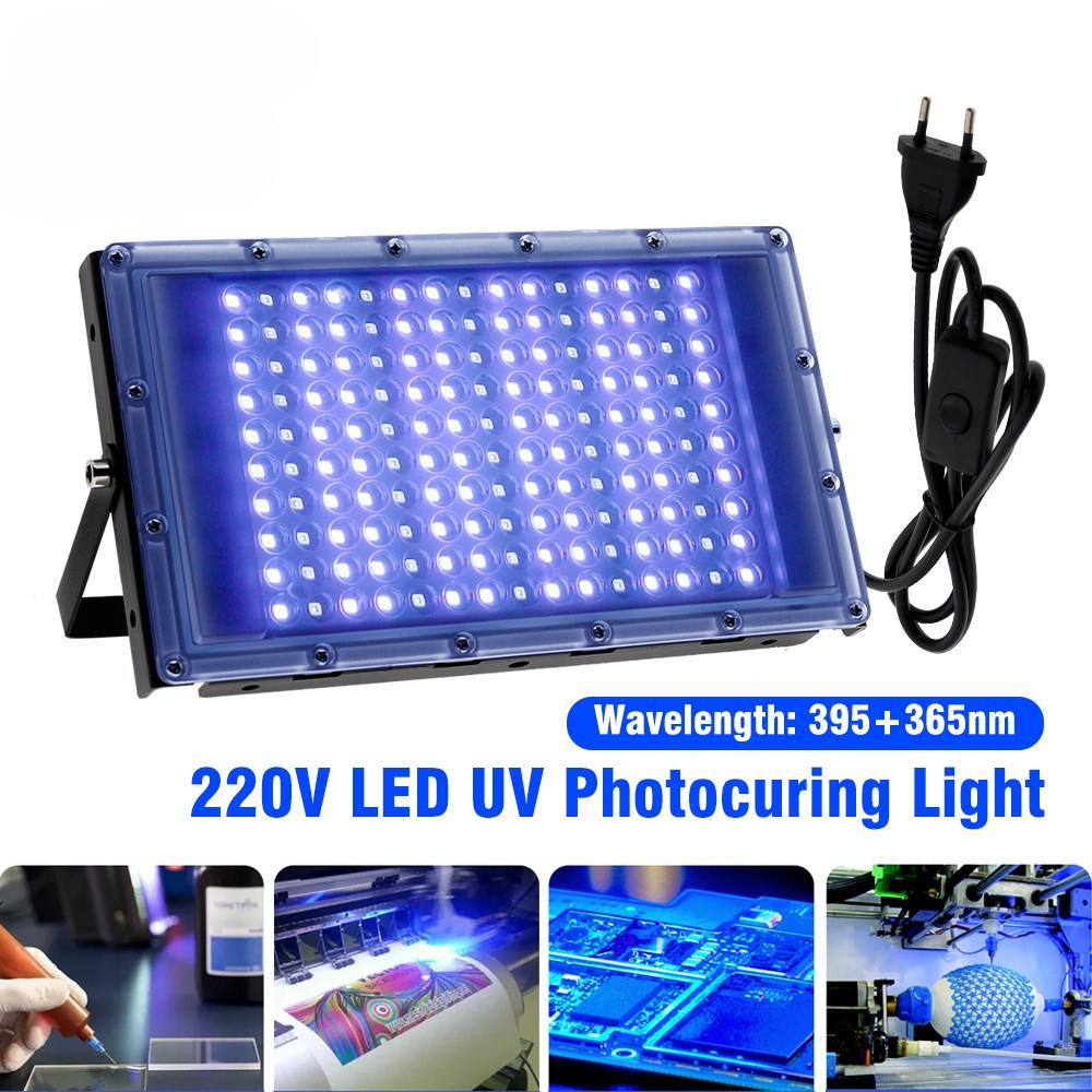 220V UV GEL Curing Lamps 395nm 365nm LED Curing Lights for Circuit Board Repair Shadowless Glue Epoxy Resin Adhesive 3D Printing