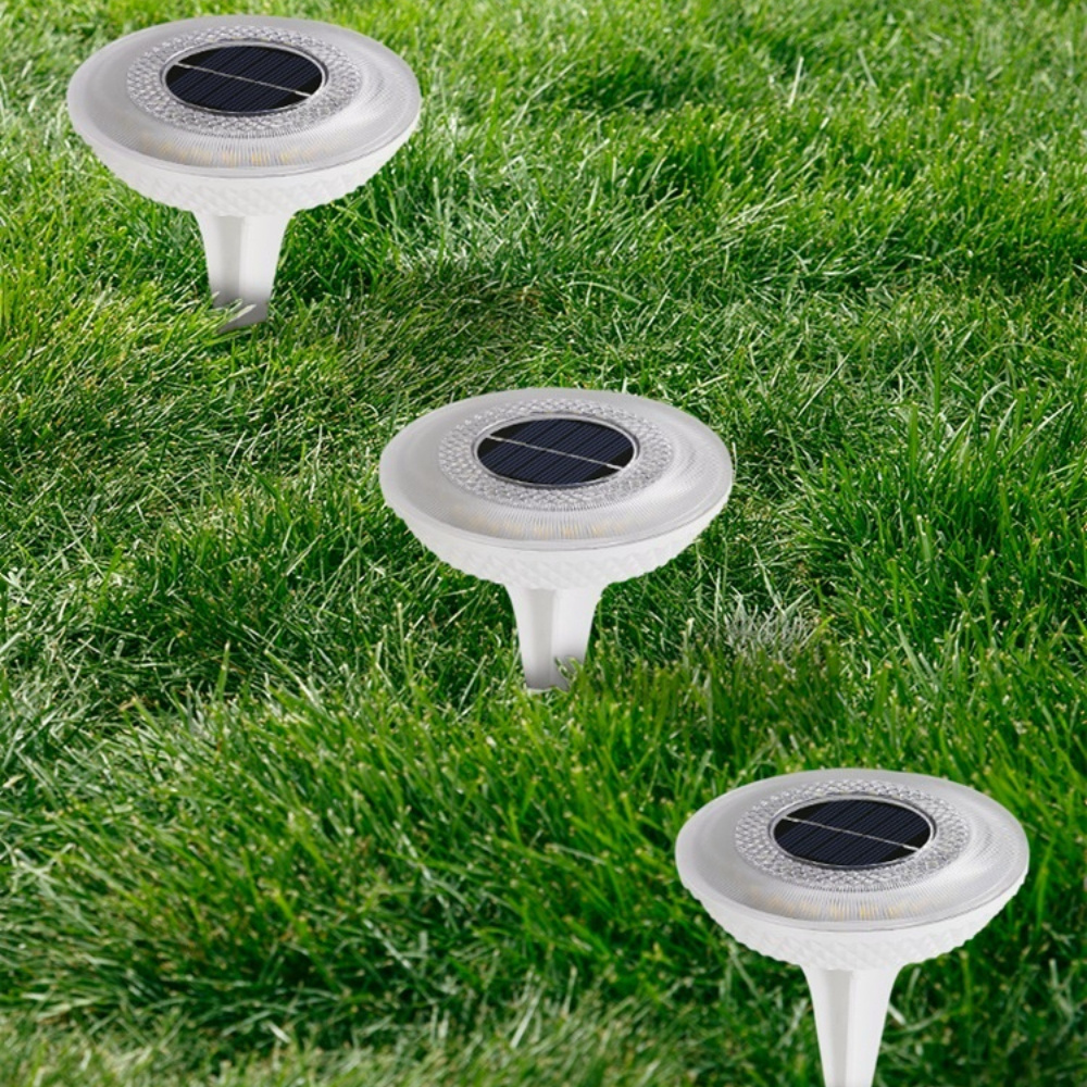 Solar Lights Outdoor Upgrade Disk Lights Solar in-ground Lights for Landscape Walkway Yard Lawn Steps Decks LED Lamps Waterproof