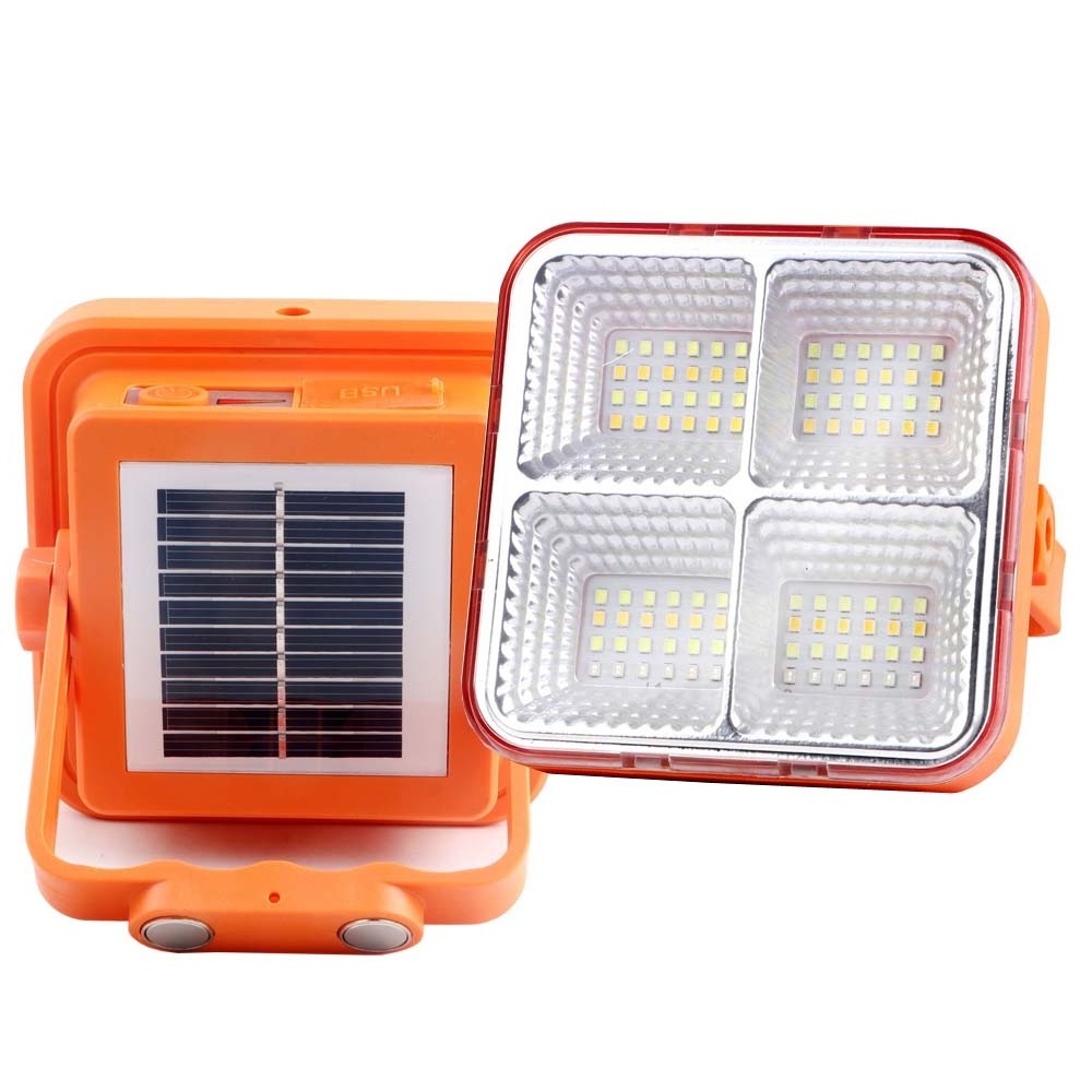 Rechargeable Solar Flood Light Outdoor Portable LED Reflector Spotlight for Emergency Worklight outdoor waterproof for camping