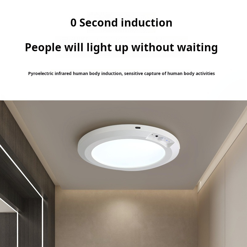 Motion Sensor Ceiling Light Wired for aisle, cloakroom, balcony,LED wireless induction,USB Rechargeable charging with remote