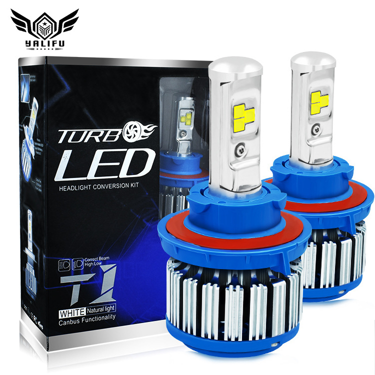 T1 Led Car Headlight H4 H7 H11 H13 9005 LED Headlight Bulbs with turbo