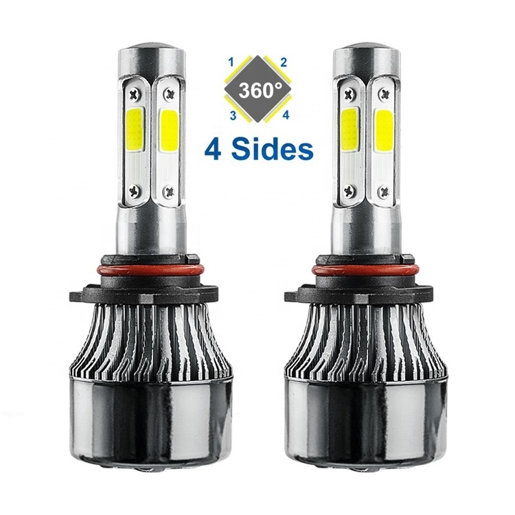 Wholesale strong spotlight 4side 8000lm  x7 H1 H3 H7 H11 880 HB3 HB4 9005 9006 single car led headlight