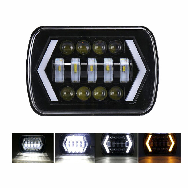 For Toyota Hilux land cruiser 80 Pickup Ln106 Headlight Faros Led 5x7 Car Light 7 Inch Rectangular Square Headlight For Hilux 96