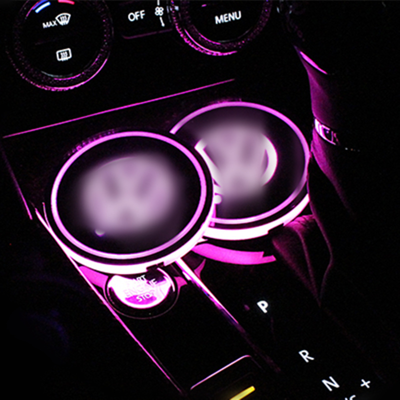 New arrival Car Interior LED Atmosphere Decoration Leds Car Cup Mats