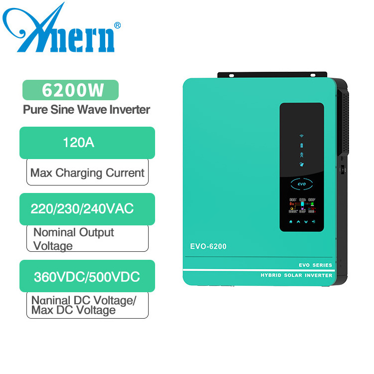 Anern off grid hybrid 3.6kw 4.2kw 6.2kw solar inverter with mppt charge controller