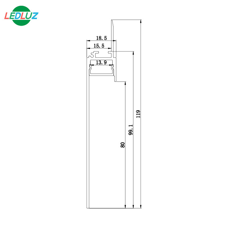 5/8'' gypsum use led aluminum profile with PC opal diffuser for architectural lighting