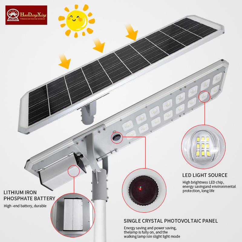 Energy Saving Waterproof COB Chip Motion Sensor 50W-150W All-in-One LED Solar Street Light for Outdoor Use