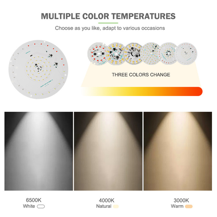 XGD Colors Change Aluminum PCB Board Downlight Bulb 3 5 7 9 10 16 Watt LED DOB Module
