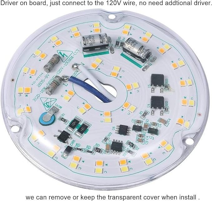 Certificate 100MM 18W Round CRI90 Fan light  ceiling lamp source led light modules aluminium pcb