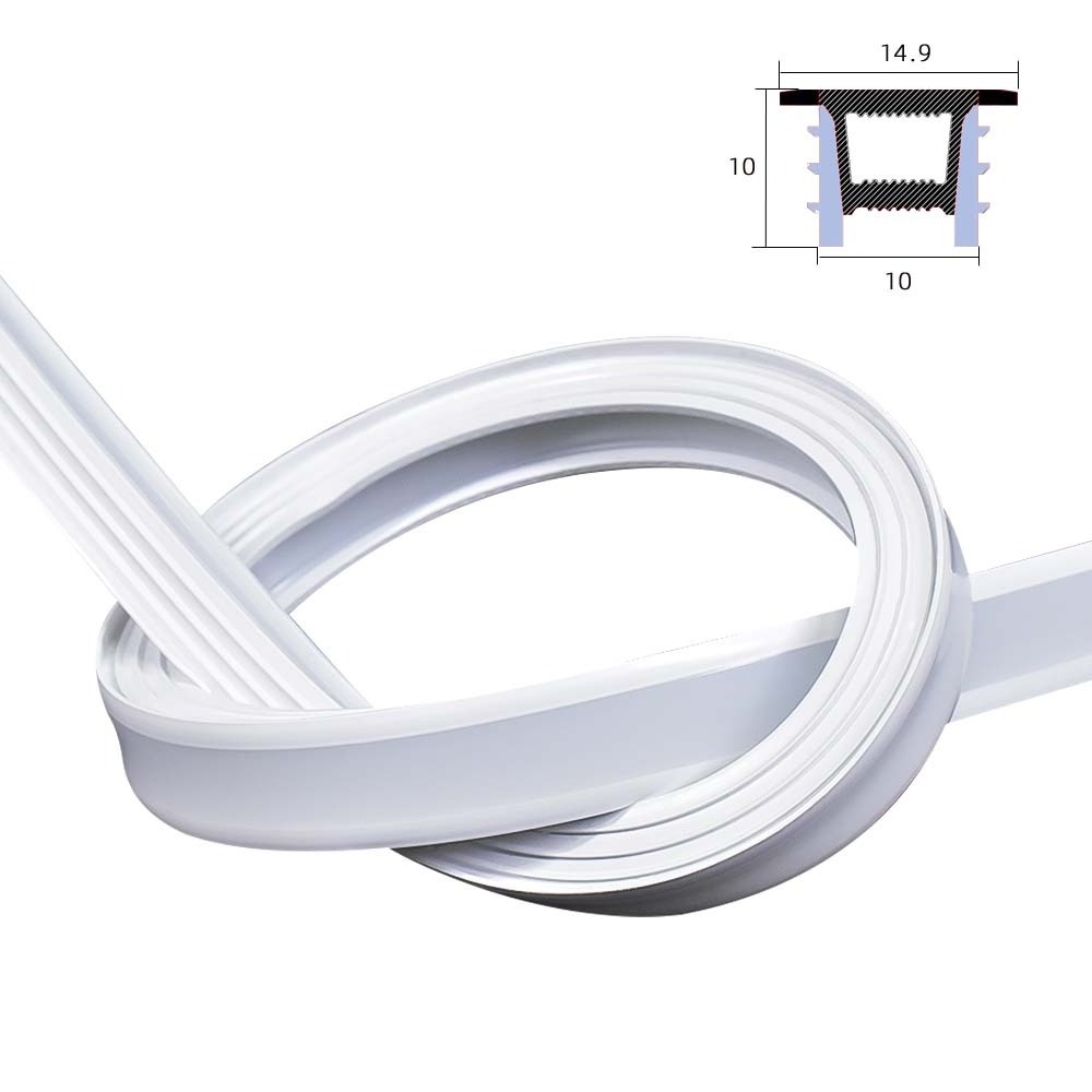 High quality PF-T1010 10x10mm Top bend Lighting Flexible Neon cover 100% Silicone Curved flexible Led Profile