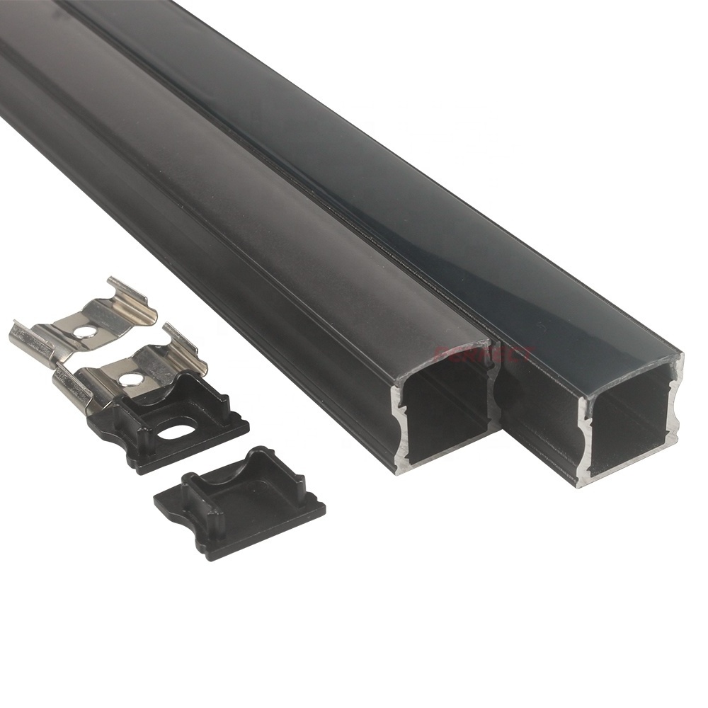 Black Square Anodized Aluminum Extrusion LED Aluminum Profiles For Furniture Wardrobe Lighting decoration