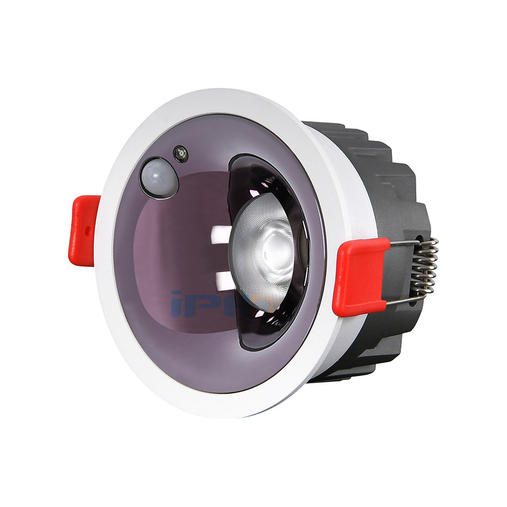 12W 3CCT DALI2 Dimmable Fire Rated soffit Recessed Ceiling Led Down Light Anti Glare PIR Cob Led Motion Sensor Downlight