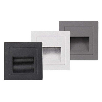 2W 3W Waterproof Recessed led Step Stair Light Black White Corner Porch Wall Light