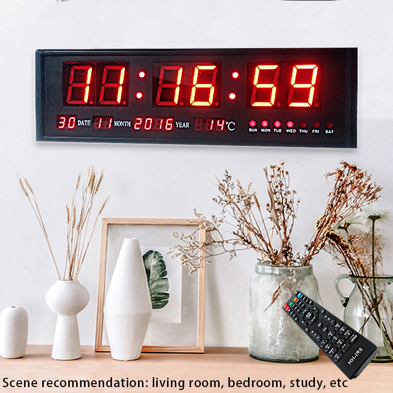 ZHONG XIAO XIAO LED Digital Perpetual Calendar Hours, Minutes, Seconds,Wall Clock  at Home