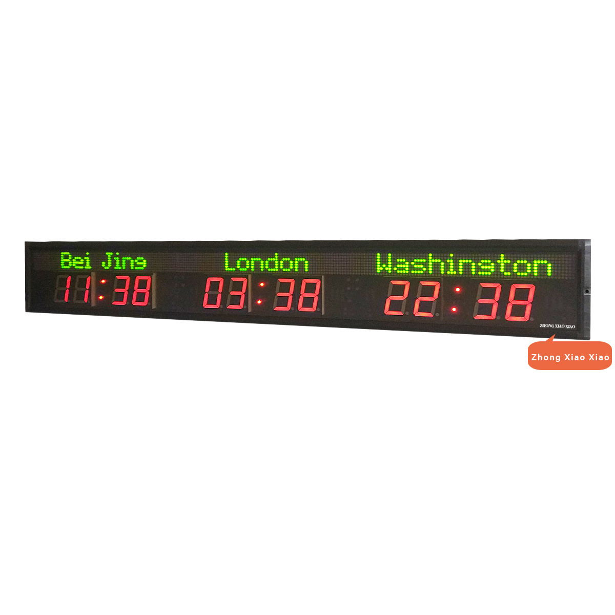 Zhong Xiaoxiao Brand 3 time zone clock Led Large Wall multi zone clock GPS Digital Clock