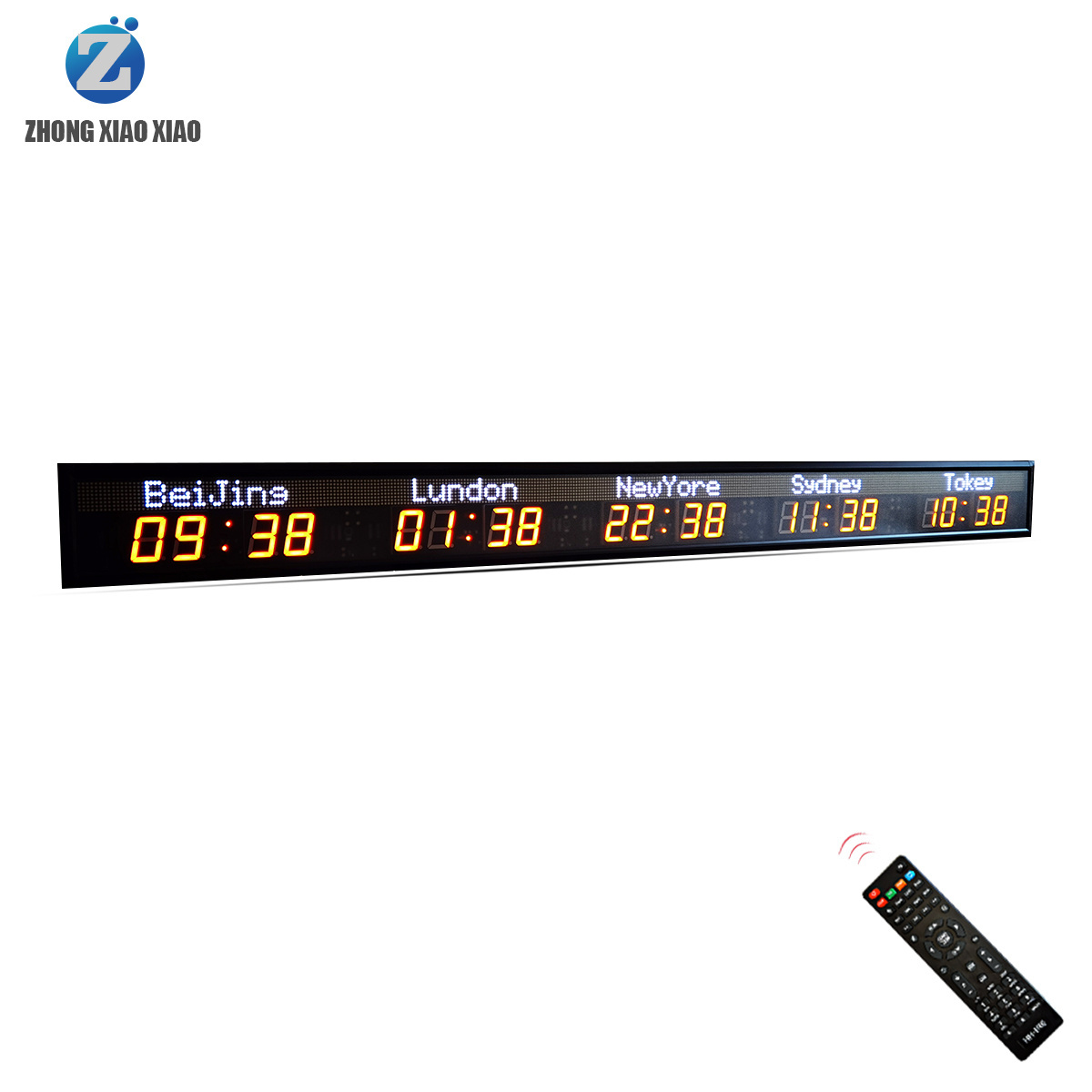 Zhong Xiaoxiao Brand 5 time zone clock Led Large Wall multi zone clock GPS Digital Clock