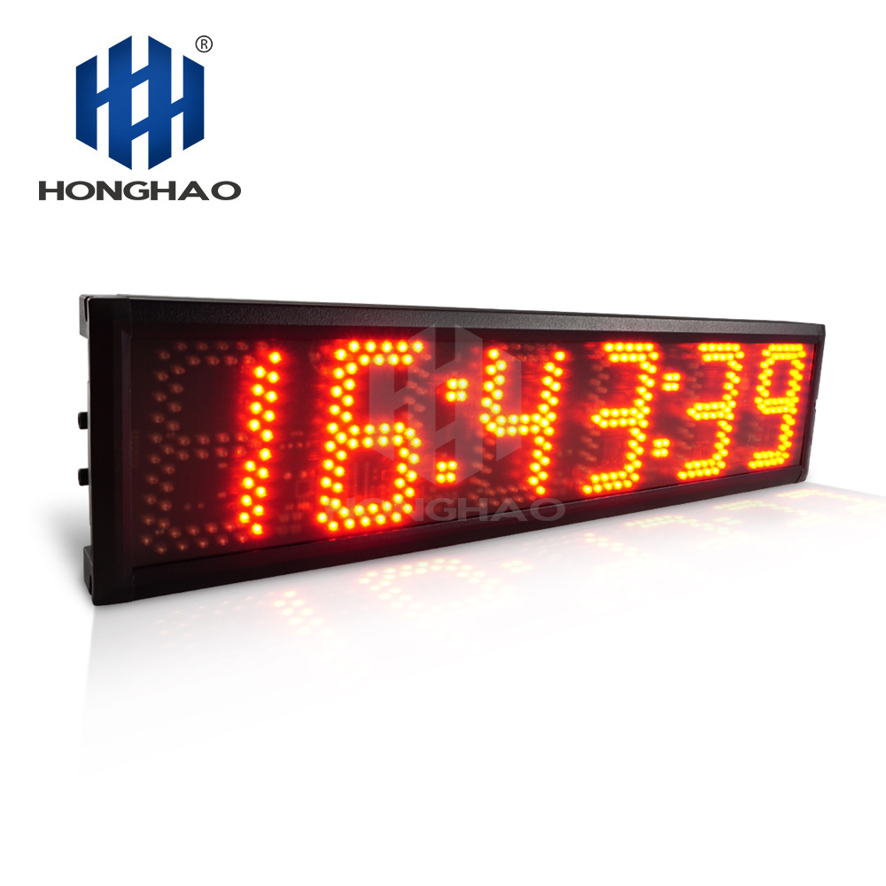 Hao 5-inch 6-digit Led Counter Display Led Digital Stopwatch Wall Led Clock Sports Car Race Timer Marathon Timer Red Mini Hong