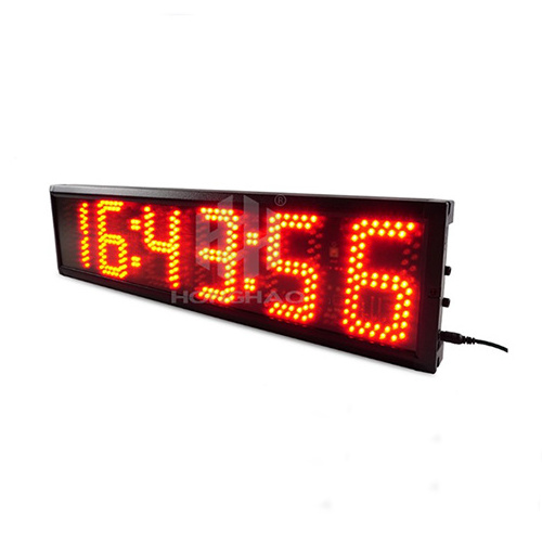 Hao 5-inch 6-digit Led Counter Display Led Digital Stopwatch Wall Led Clock Sports Car Race Timer Marathon Timer Red Mini Hong