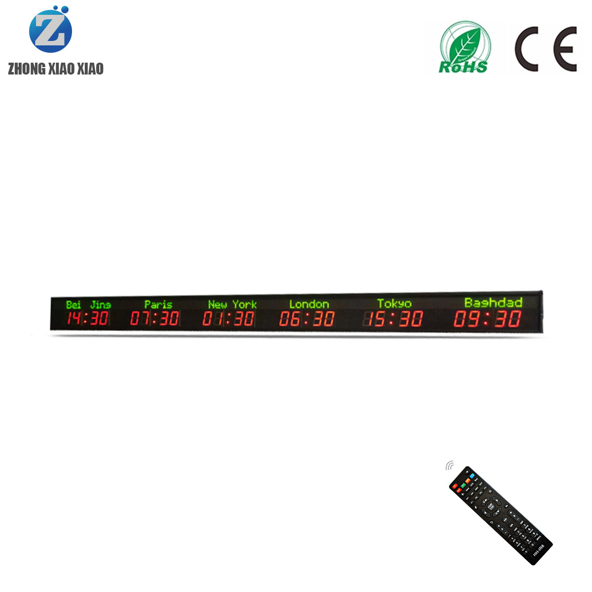 Zhong Xiao xiao Wall mounted LED digital clock with GPS multi-function 6-time zone clock timer