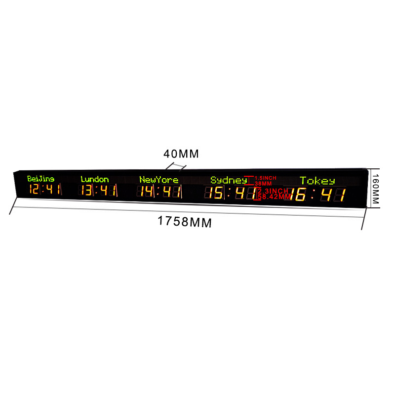 Manufacturer 5 World Watch Wholesale Modern Intelligent Precise Countdown Remote Control Wall multi zone clock