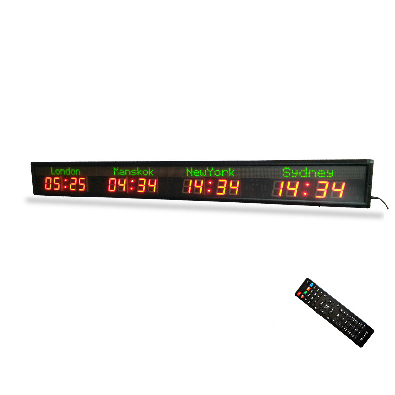 [customization] 3 /4 /5 /6 city time digital LED world clock multi time zone clock countdown large LED electronic clock