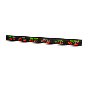 [customization]6 time zone clock digital LED display world clock LED airport digital clock multi time zone