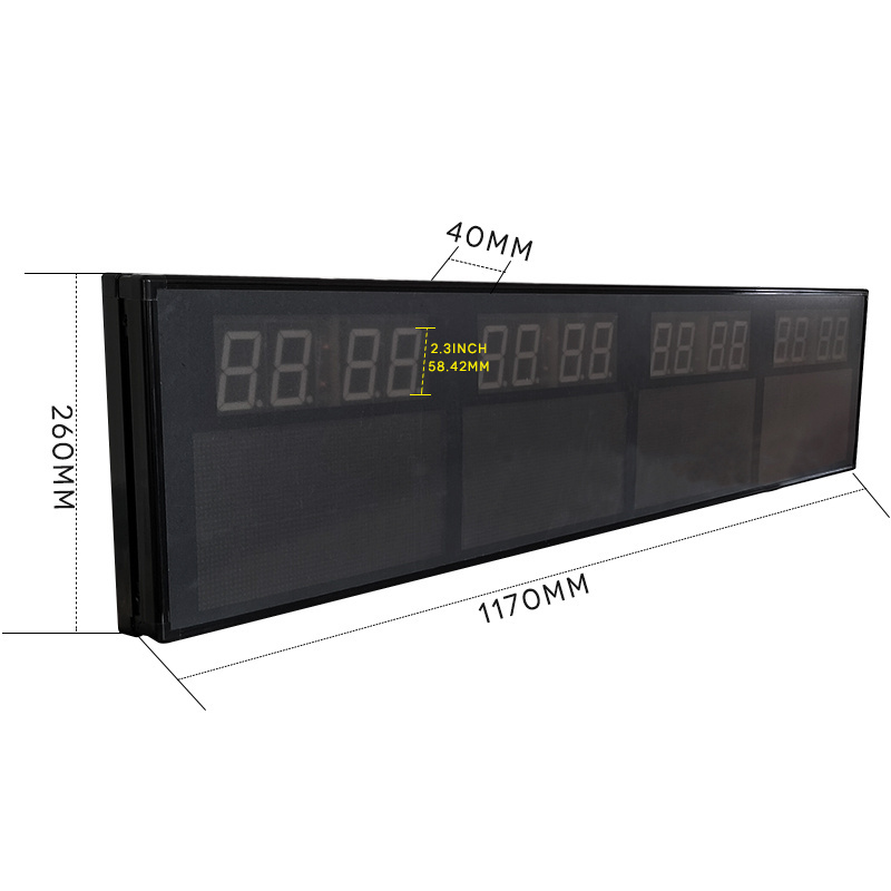 Zhong Xiaoxiao Brand 4 Time Zone Clock Led Large Wall Multi Zone Clock Led Digital Time Zone Wall Clock with Date