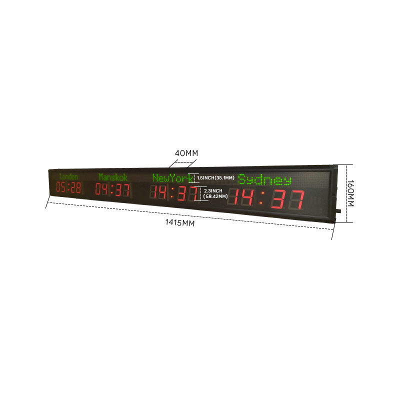 [customization] 3 /4 /5 /6 city time digital LED world clock multi time zone clock countdown large LED electronic clock