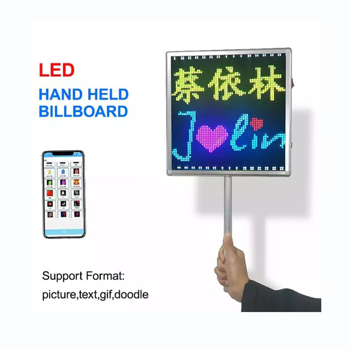 APP Programmable LED Sign USB Rechargeable Advertising LED Display Ticker Portable Hand held LED Poster Board