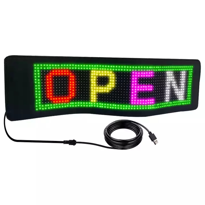 RGB Scrolling Message LED Display Screen Blue Tooth LED Car Display Banner Soft Flexible Led Panel For Store Advertising