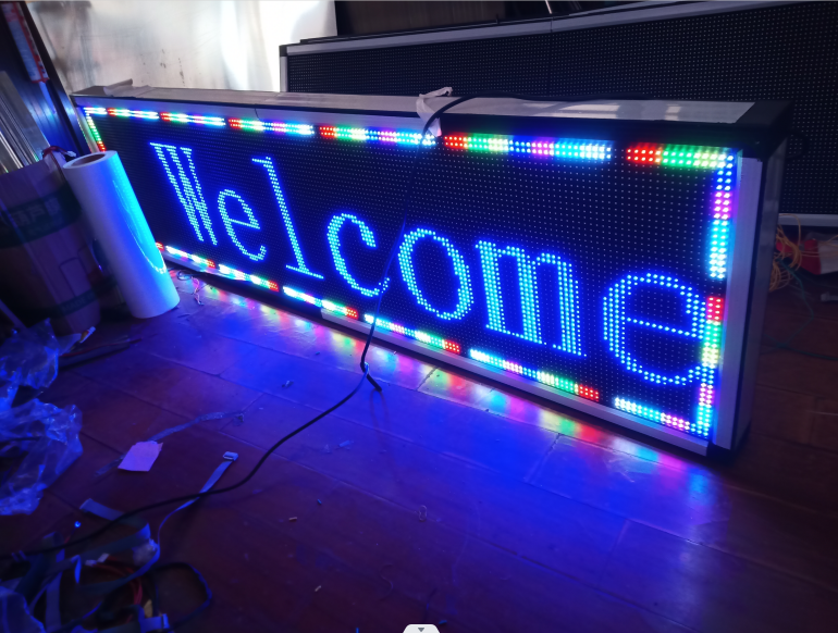 outdoor rgb full color rgb  led programmable scrolling led display sign P5P10 indoor led moving message display board