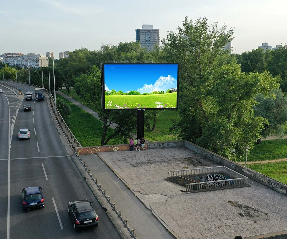 LED Highway Billboards P8 Outdoor LED Display Modular Board 8mm Iron IP65 LED Video Wall P8 Column LED Screen