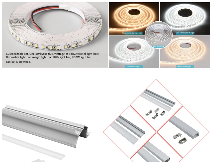 LED aluminum profile for plaster board Embedded aluminum profile light for drywall recessed installation without led strip