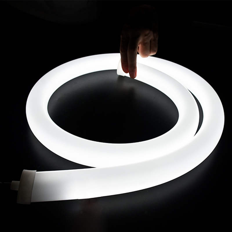 Led flexible silicone neon rope pendant lamp of D33 mm circle shape with waterproof 360 degree diffuser led lights