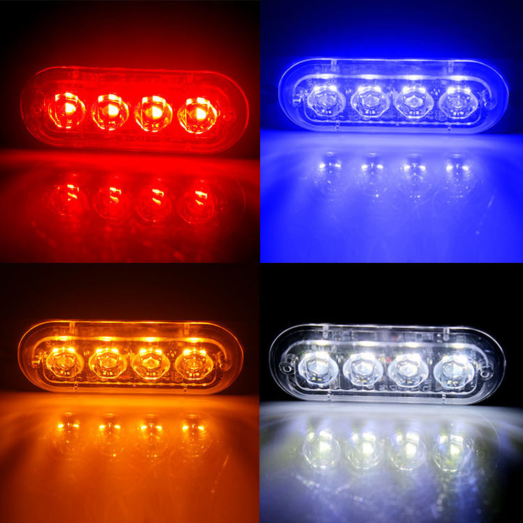 Super Bright Ultra-thin Super Bright Strobe Light 4LED Emergency Beacon Warning Truck Trailer Beacon Lamp LED Side Light For Car