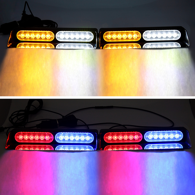 Super Bright F12 Suction Cup Lamp Strobe Lights Vehicles Multi-color LED Lights Warning Light Bar 12V Universal 18W 20 Sets