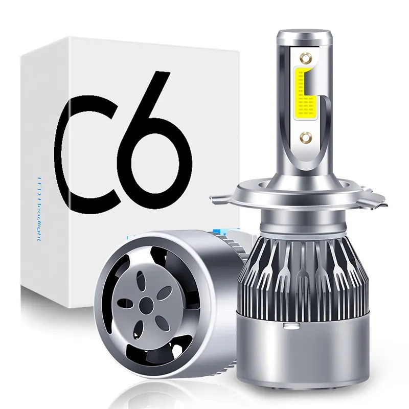 C6 Car LED Headlight Bulbs H1 H3 H7 H8 H9 H10 H11 9005 9006 H13 H4 72W 16000lm COB Auto DRL Fog Lamps Aluminum Universal 30 Sets