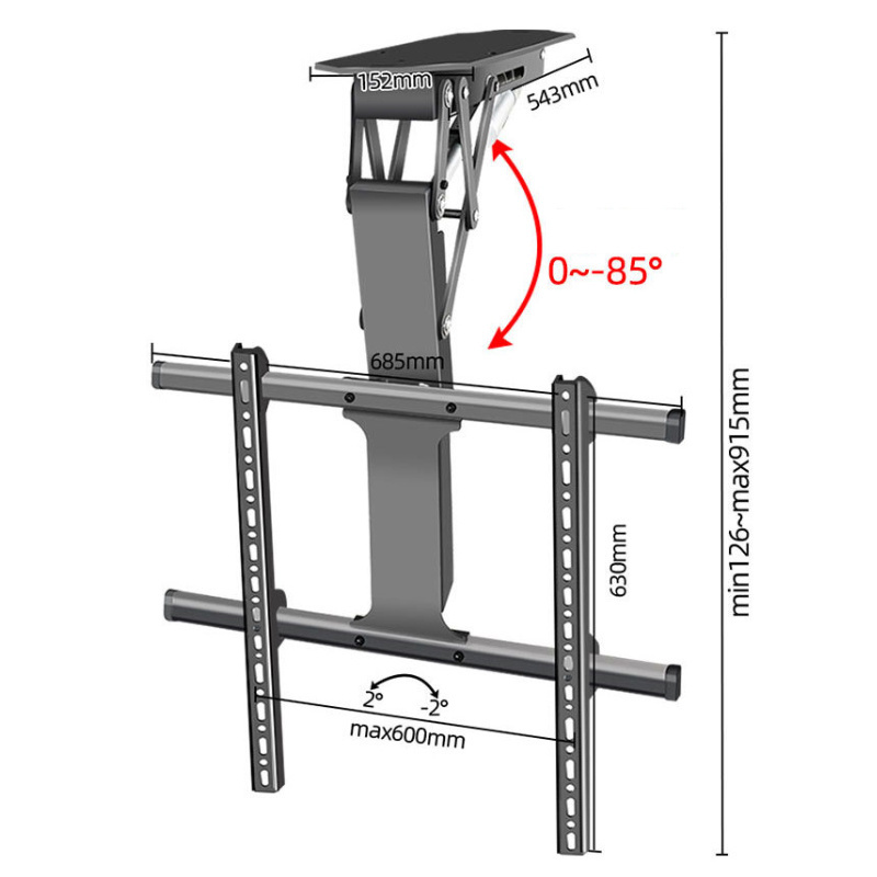 50/55/65/70-inch ceiling TV mount electric remote control flip ceiling bracket ceiling hidden smart lifting hanger