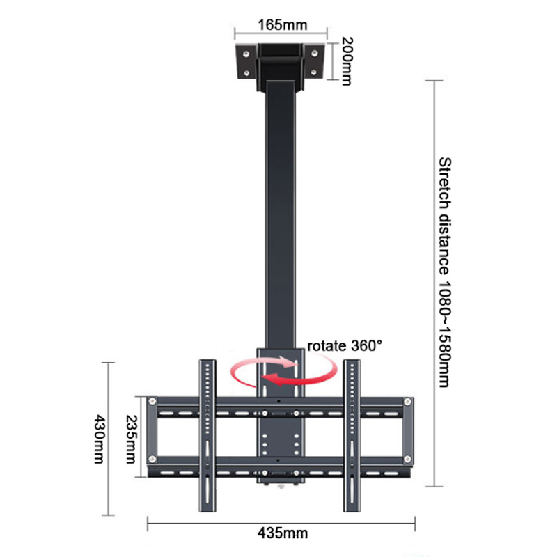 TV Hanger Bracket Remote Control Lift Smart Retractable Ceiling TV Hanger Electric 360 Degree Swivel