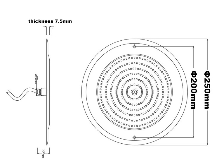 2022 new underwater light resin filled 16 color magnetic ip68 250mm 255mm 12V 24v the pool lighting