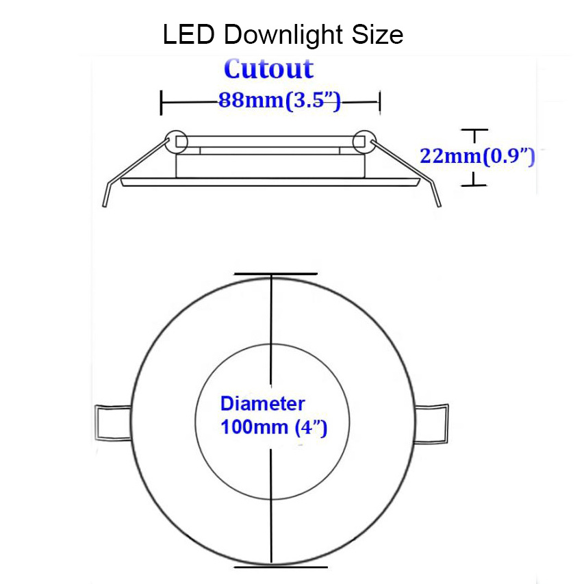 3W 12V Boat Marine Stainless Steel Recessed Ceiling LED Downlights