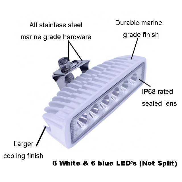 12V 24V Marine LED Spotlights for Boats IP66 White Waterproof LED Lights