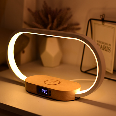 Best Seller Wireless RGB night Light touch Control Digital Clock 15W 10w Qi Wireless Stand Charger with bedside lamp