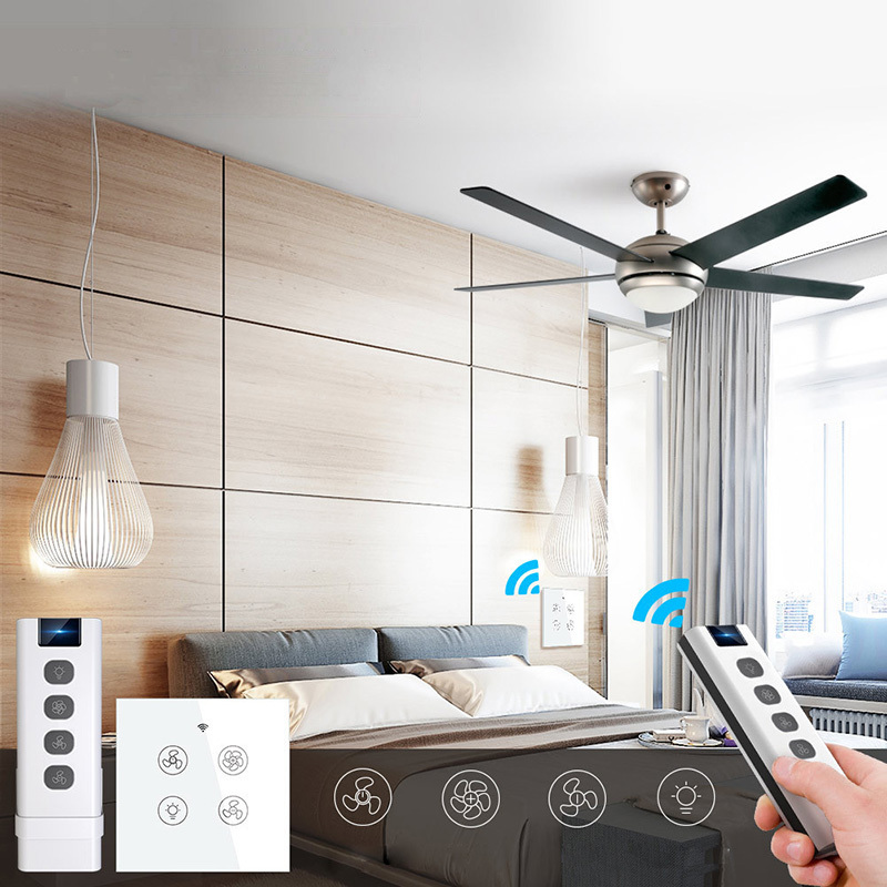 LEDEAST WS-EU-FL Smart Home Life WiFi RF433 Dimmer Remote Control Speed Ceiling Fan Light Lamp Wall Switch