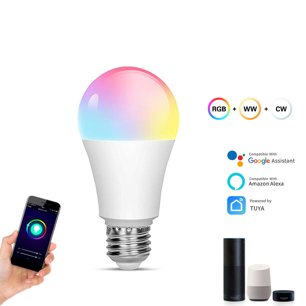 Tuya Smart Life WiFi Smart bulb Alexa Voice-controlled RGBCW Dimming  E27 E26 Bulb