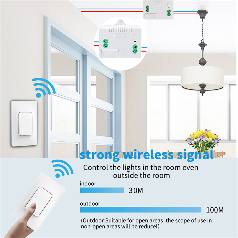 LEDEAST QX301FSU Wireless Wall Switches No Battery Required Kinetic Energy Self-Powered Waterproof  RF433 Light Switch